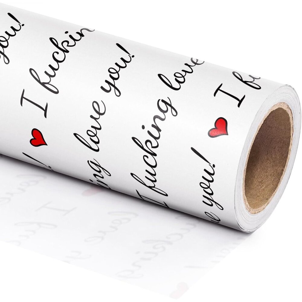 Funny Rude Valentine's Day Wrapping Paper Roll - Mini Roll - 17 Inch x 33 Feet - - Picture 3 of 7